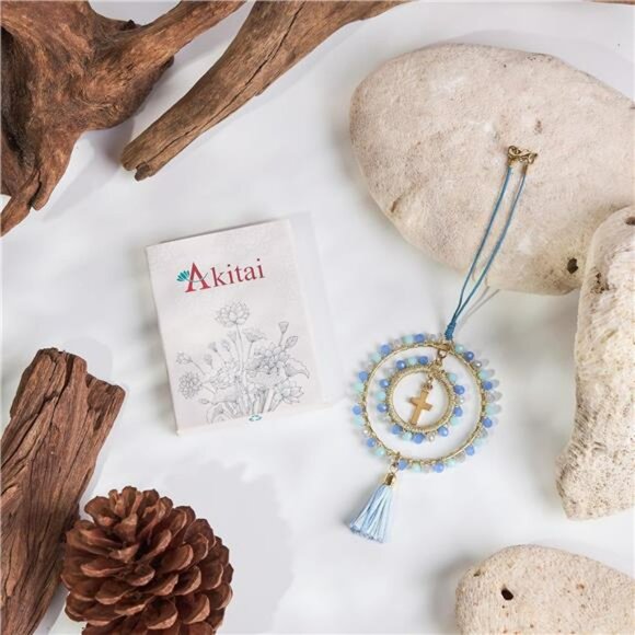 Crystal cross car mirror hanging suncatcher rearview charm keychain bag accessor - Picture 7 of 8